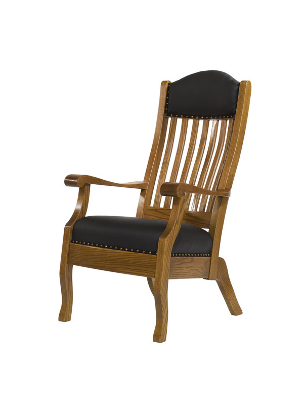 King Lounge Arm Chair in solid hardwood and fabric or leather - Ohio