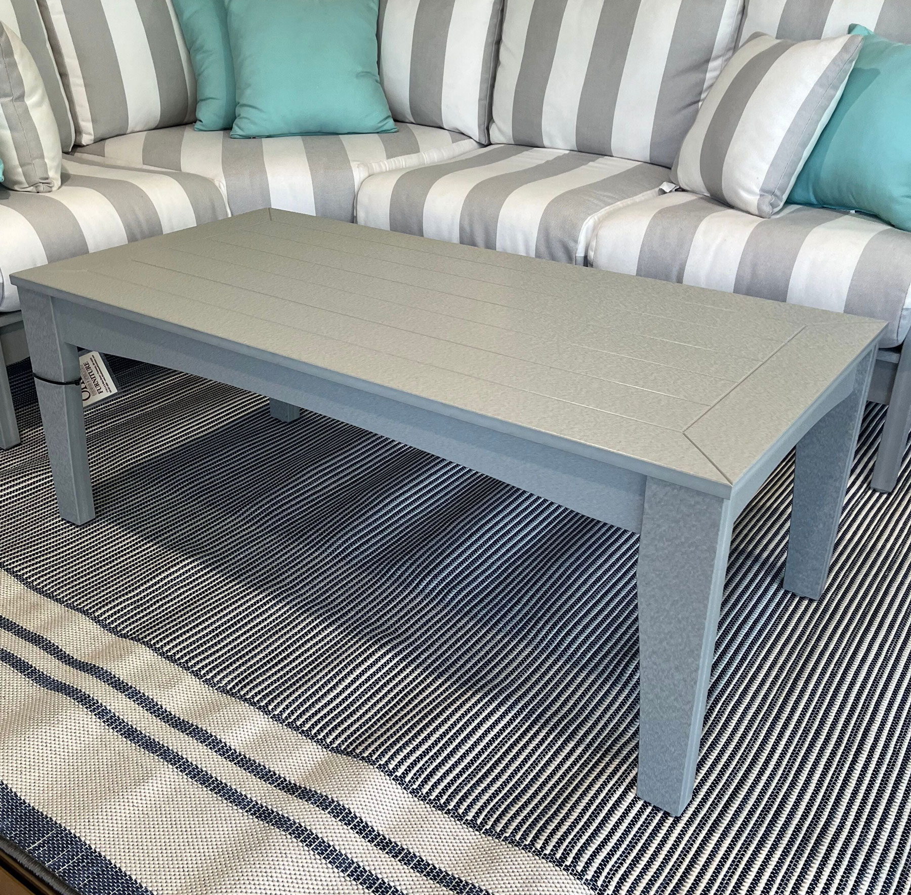 Classic Terrace Poly Coffee Table in Light Gray