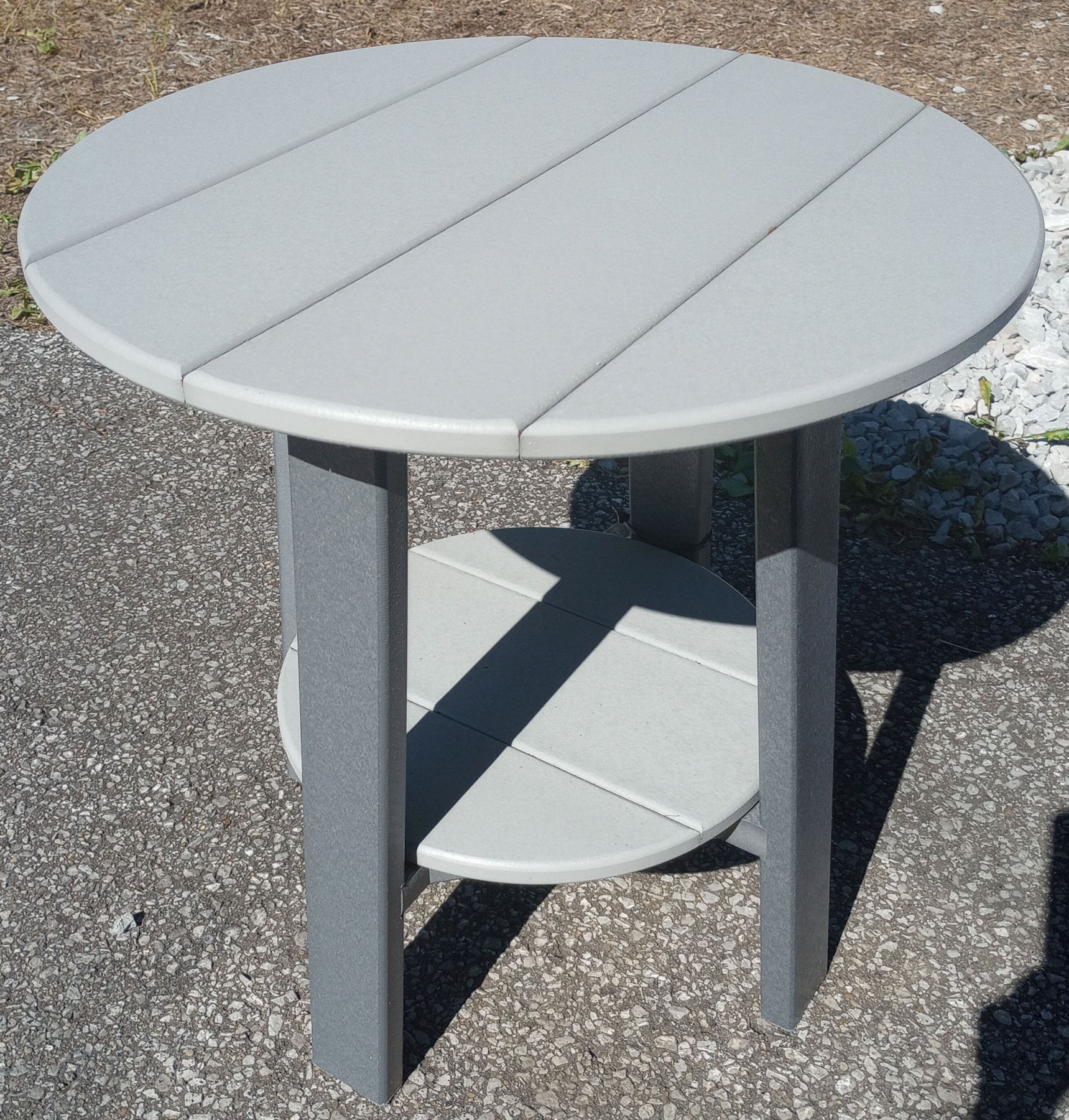 Poly Deluxe End Table in Dove Gray on Slate