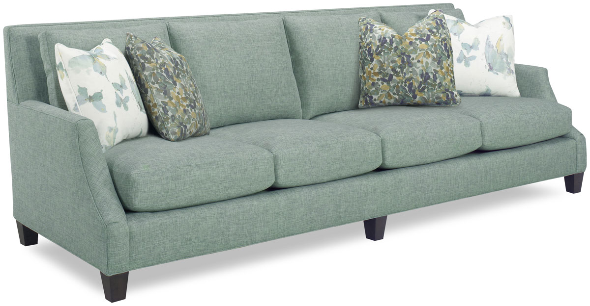 Cadence Sofa 3810 108 Shown In Vault Azure Fabric With A Graphite Finish Throw Pillows In