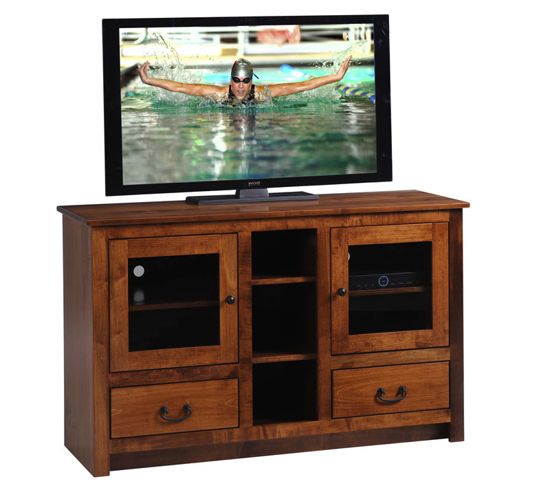 Express TV Stand #1187 in Brown Maple with OCS 113 Stain