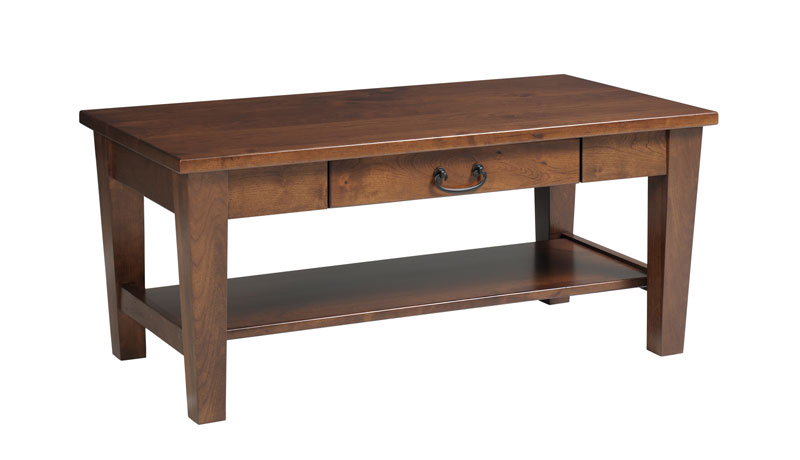 Urban Shaker 514 Coffee Table With Drawer In Solid Hardwood Ohio Hardwood Furniture