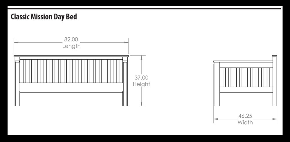 Mission Day Bed - Ohio Hardwood Furniture