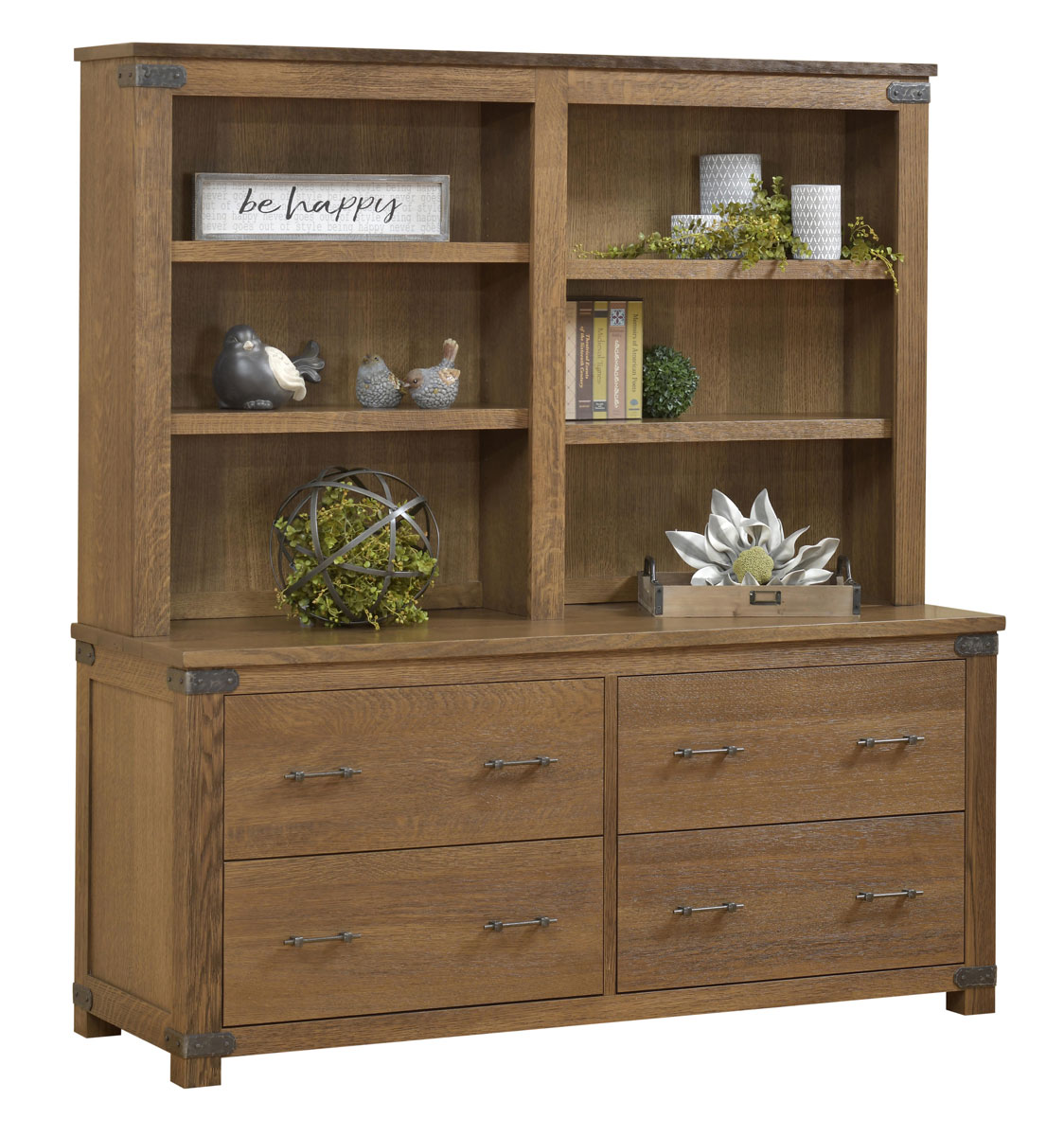 Georgetown Series Double Lateral File And Bookshelf Hutch Ohio